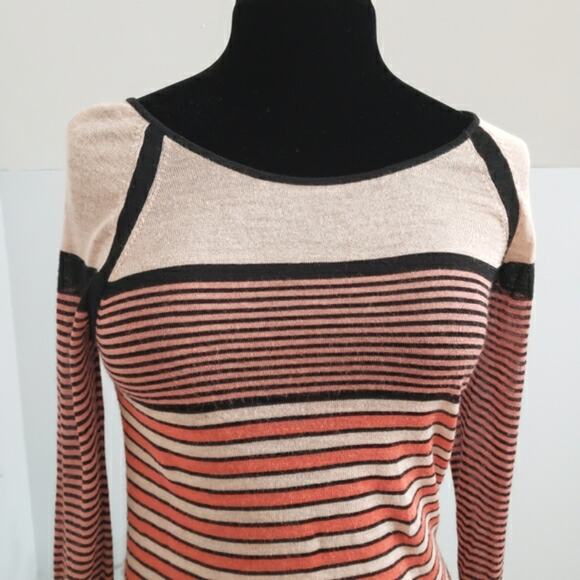 Ann Taylor LOFT Color Block Horizontal Striped Scoop Neck Sweater Medium - Picture 5 of 11